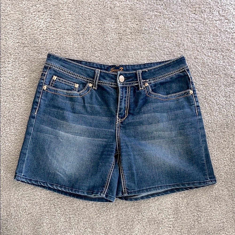 Seven7 Dark Blue Denim Shorts.Size:12. Gently Used.